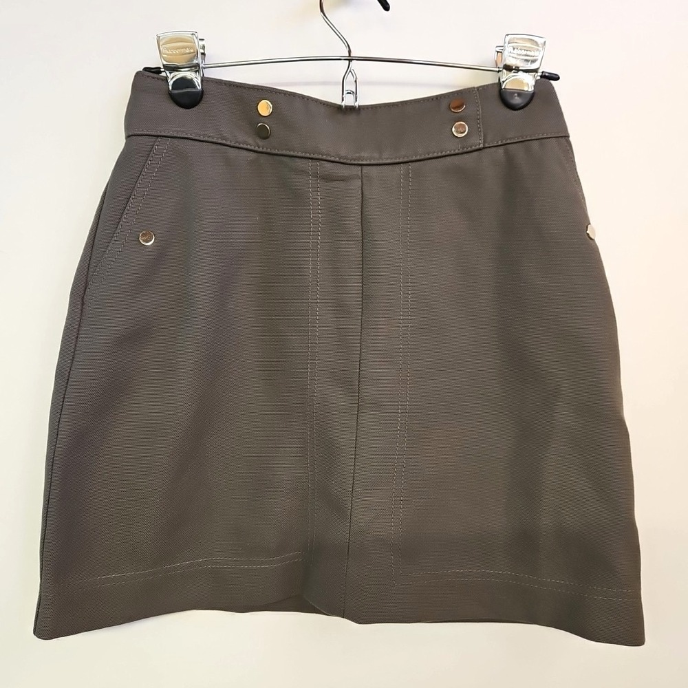 H&M‎ Olive Green Mini Skirt Size 4 Casual Forest Goblincore Grunge